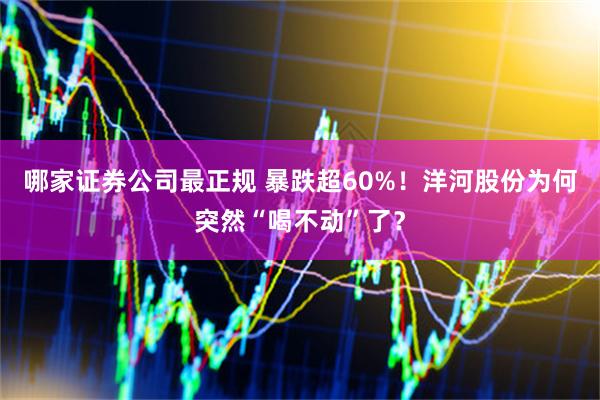 哪家证券公司最正规 暴跌超60%！洋河股份为何突然“喝不动”了？